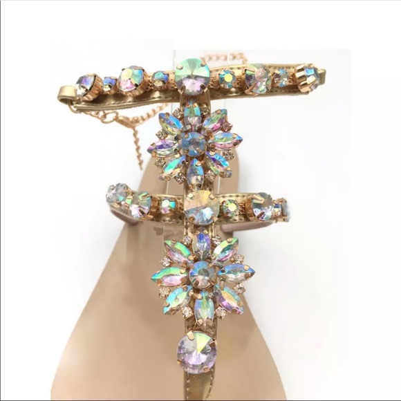 Crystal Gold Sandals - Picture 2 of 7
